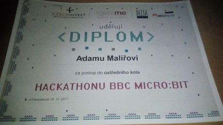 Jeden z certifikátů.